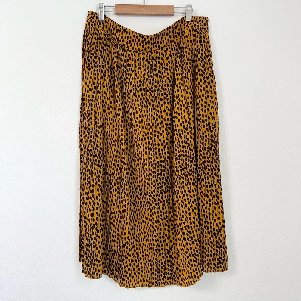 J. CREW Factory Animal Print Pleated Midi Skirt NWT Style AO089 Size 14